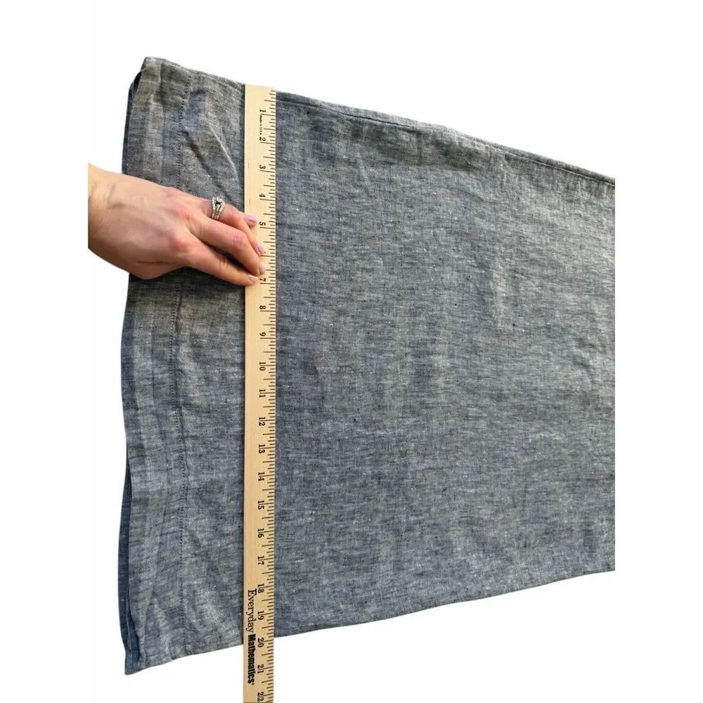 West Elm Set of 2 Pillowcases 20 x 40” Flax Linen Gray EUC